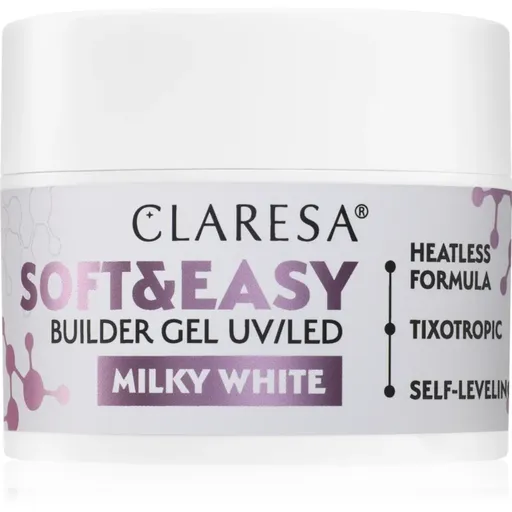Claresa Soft&Easy Builder Gel podkladový gel na nehty odstín Milky White 45 g