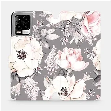 Flip pouzdro na mobil Realme 8 - MX06S Květy na šedém pozadí (5903516721573)