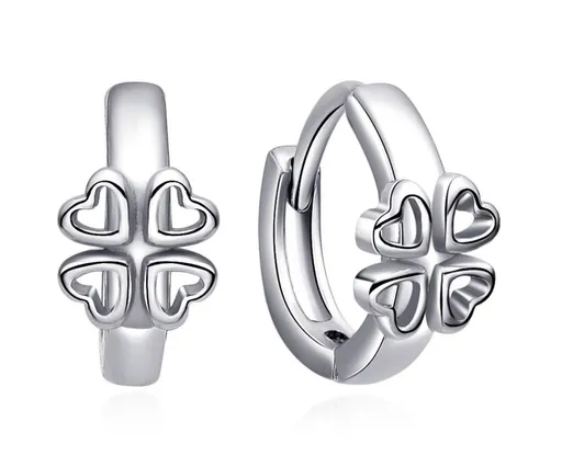 MOISS Stříbrné dětské kruhy Čtyřlístek E0000144