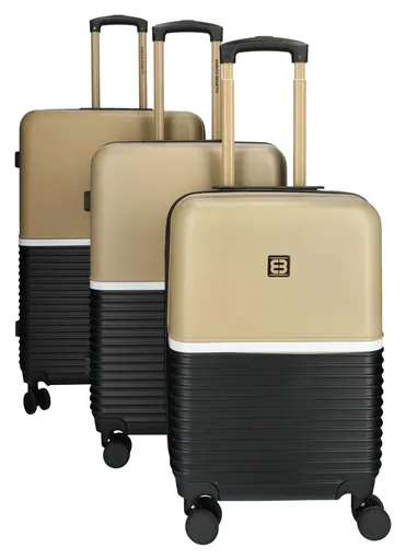 Sada cestovních kufrů Enrico Benetti Princetown 21000-03 Black-Camel