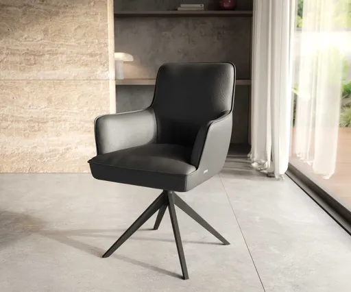 Otočná židle Heira-Flex s područkami křížová podnož široká kov