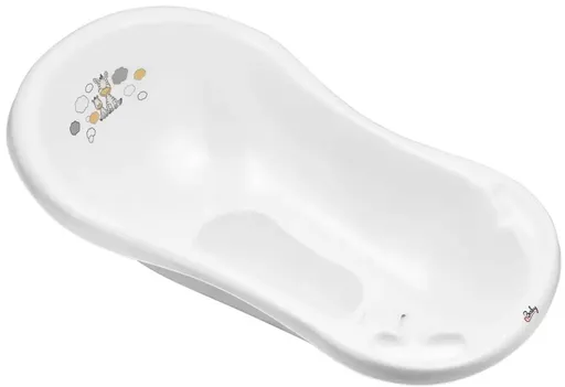 Maltex Dětská vanička Zebra s výpustem a protiskluzovou podložkou, 84 cm - bílá