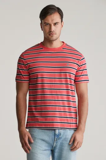 TRIČKO GANT STRIPED SS TSHIRT WATERMELON RED