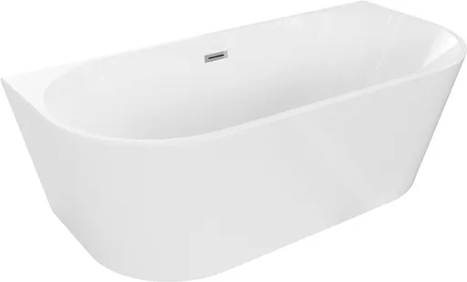 MEXEN/S Oval vana volně stojící 170 x 80, bílá, sifon a přepad chrom 52671708000-01