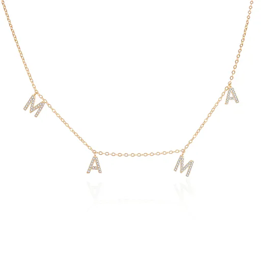 Agato Originální pozlacený náhrdelník Máma AGT-N009W-G (řetízek, přívěsek)
