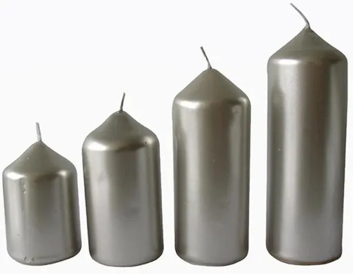 Adventní svíčka ø4cm PROVENCE 4 velikosti stříbrná