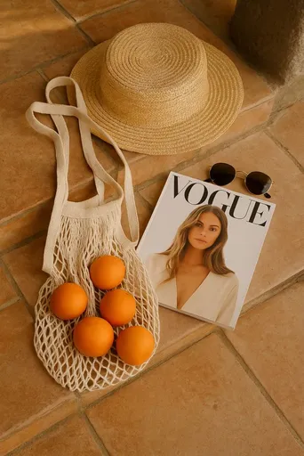 Net Bag File Medium - Natural Beige