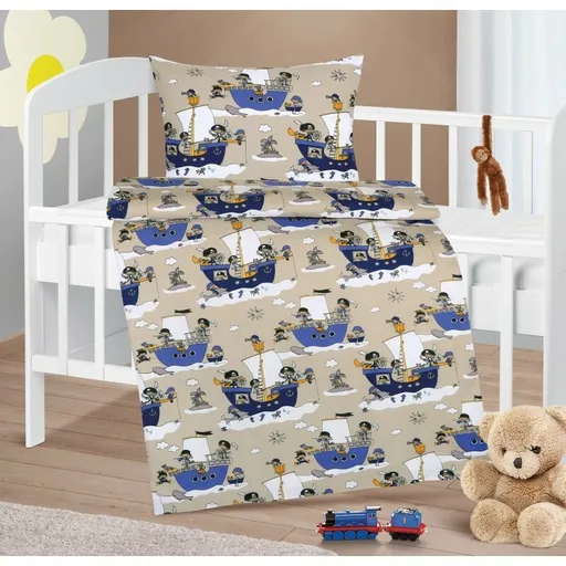 Bellatex Dětské bavlněné povlečení do postýlky Agáta Námořník modrá 90 x 135 cm, 45 x 60 cm