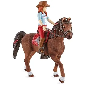 Schleich Zrzka Hannah s pohyblivými klouby na koni 42539 (4059433572901)