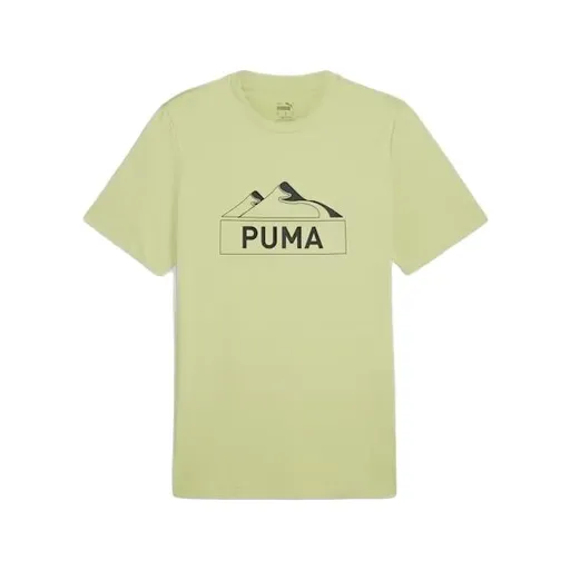 Puma OPEN ROAD MOUTING GRAPHIC TEE Pánské triko, světle zelená, velikost