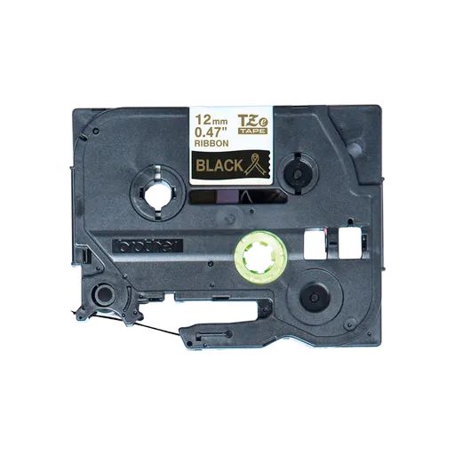 Brother TZE-R334, 12mm x 4m, zlatý tisk/černý podklad, originální páska