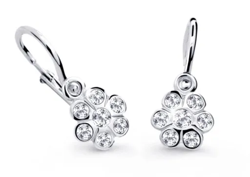 Cutie Diamonds Třpytivé dětské náušnice z bílého zlata s brilianty DC1737-10-00-X-2