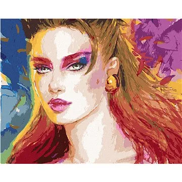 Zuty - Malování podle čísel - ŽENA S VELKOU NÁUŠNICÍ, 80x100 cm, vypnuté plátno na rám (HRAmmb11521nad)
