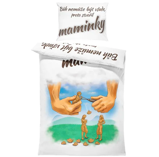 Povlečení Bůh nemůže být všude (Rozměr : 1x140/220 + 1x90/70)