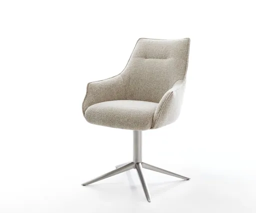 Jídelní židle Alja-Flex s područkami látka Měkký béžová křížová