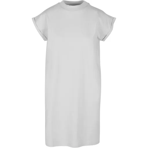 Build Your Brand Ležérní bavlněné šaty se stojáčkem - Světlá asfaltová | L