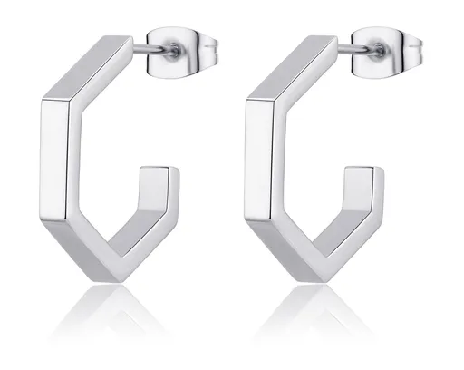 S'Agapõ Moderní ocelové kruhové náušnice Chunky SHK43