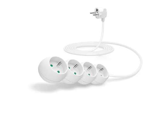 CONNECT IT prodlužovací kabel 230 V, 4 zásuvky, 3 m, bez vypínače (bílý)