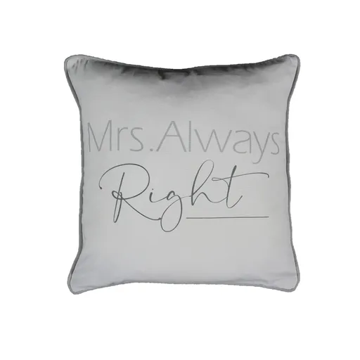 Šedý polštář Mrs. Always Right - 45*10*45 cm Mars & More