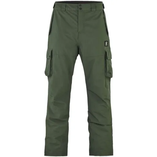 Bula LIFTIE Pánské zateplené lyžařské kalhoty, tmavě zelená, velikost