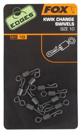 Fox Rychlovýměnné obratlíky Edges Kwik Change Swivel 10ks - vel. 10,Fox Rychlovýměnné obratlíky Edges Kwik Change Swivel 10ks - vel. 10