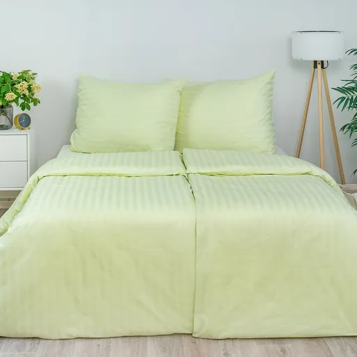 Stanex Povlečení atlas grádl zelená, 140 x 200 cm, 70 x 90 cm