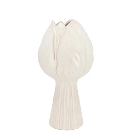 Krémová keramická váza ve tvaru tulipánu Tulip - 11*11*21 cm daan kromhout
