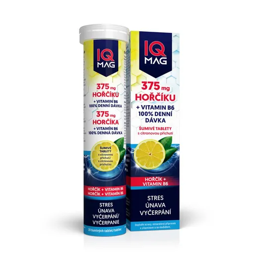 IQ Mag Hořčík 375 mg + B6 citron 20 šumivých tablet