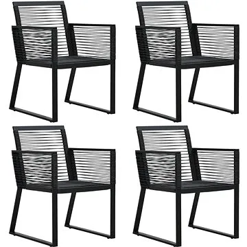 Zahradní křesla 4 ks provázky polyratan černá, 312160 (312160)