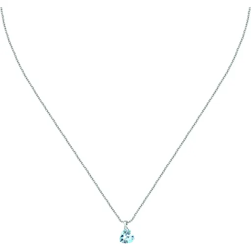 La Petite Story Něžný stříbrný náhrdelník s modrým srdíčkem Silver LPS10AWV32
