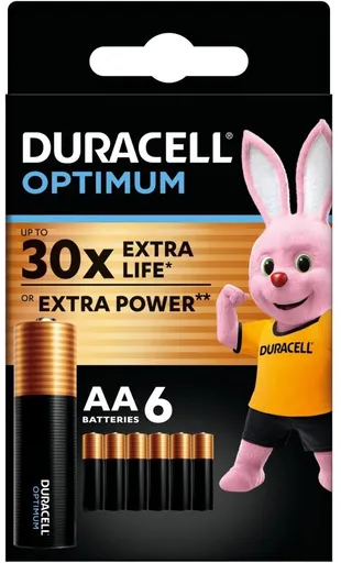 DURACELL Optimum alkalická baterie tužková AA 6 ks (42385)