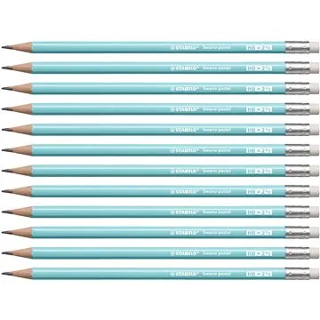 STABILO Swano Pastel HB modrá, šestihranná - balení 12 ks (4006381553643)