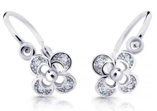 Cutie Diamonds Dětské náušnice z bílého zlata Čtyřlístek s brilianty DC2200-10-00-X-2