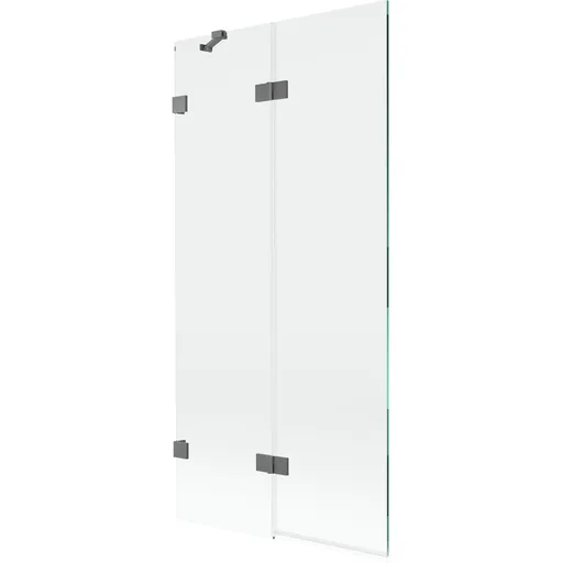 MEXEN/S Lunar vanová zástěna 2-křídlová levá 90 x 150, transparent, grafit metal 897-090-100-95-00-L
