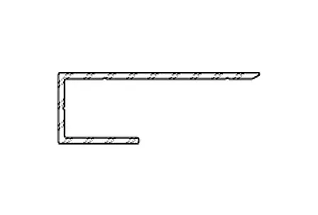 Počáteční a koncový hliníkový profil 9572, 17x50x3000 mm, TWINSON O-WALL Černý profil