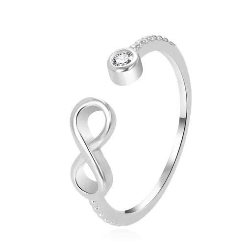 Agato Stříbrný otevřený prsten se symbolem nekonečna AGT-R63W 52 mm