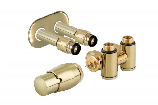 HOPA THERMCOMB-SET, středový ventil (Z4K) s připojením pro elektrickou tyč Barva Zlatá lesklá, Varianta Levá RDTHERMCOMSETLG