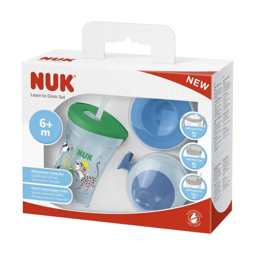 NUK Dárková sada na pití s hrnkem 230 ml kluk