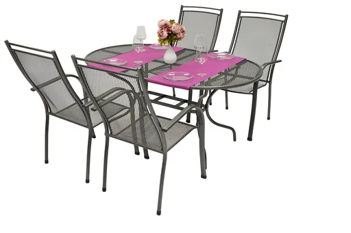 DEOKORK Zahradní kovová sestava PALMA II. 1+4 Stůl oválný 190x105 cm