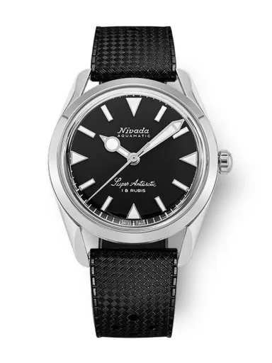 Nivada Grenchen Super Antarctic 35 mm - Black White Luminova - Rubber Tropic