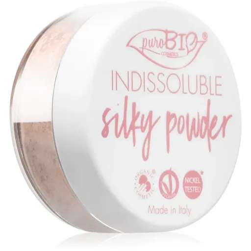 puroBIO Cosmetics Indissouble matující sypký pudr odstín 02 Peachy Pink 8 g