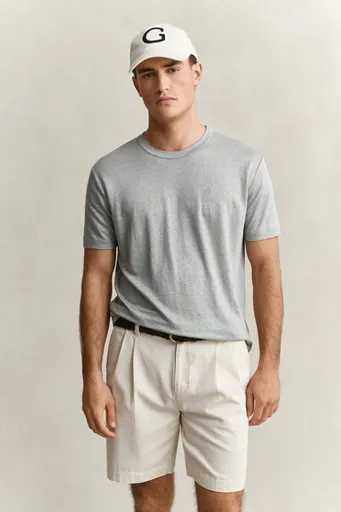 TRIČKO GANT LINEN SS T-SHIRT CERAMIC GREY