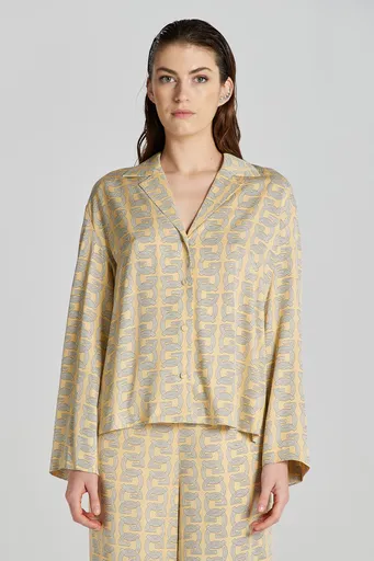 KOŠILE GANT REL CAMP COLLAR G PATTERN SHIRT DUSTY YELLOW