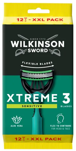 Wilkinson Sword Jednorázový holicí strojek pro muže Wilkinson Xtreme3 Sensitive Comfort 12 ks