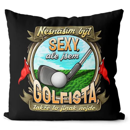 Polštář Sexy golfista (Velikost: 55 x 55 cm)