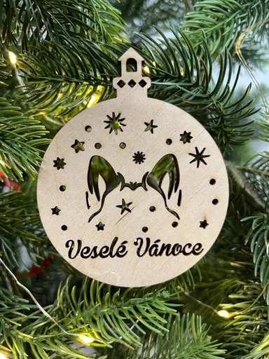 Vsepropejska Vánoční baňka s německým ovčákem – ozdoba na stromeček Typ: Baňka 7
