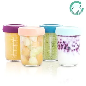 BABYMOOV Skleněné misky s víčky 160 ml - sada 4 ks (3661276165113)