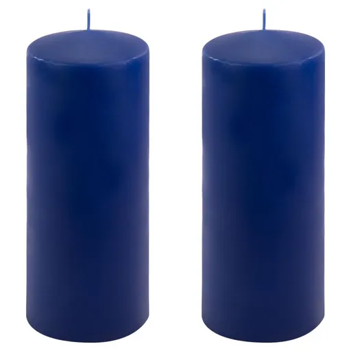 Modrá parafínová svíčka 25 cm, 180 h hoření, sada 2 ks