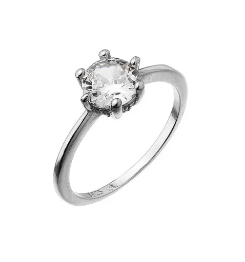 Evolution Group - Pavona Stříbrný zásnubní prsten s čirým zirkonem 15013.1 crystal 56 mm