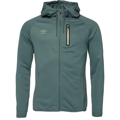 Umbro SPORTSWEAR FULL ZIP HOODIE Pánská mikina se zipem, tmavě zelená, velikost